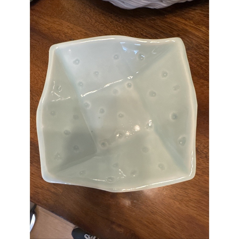 Signed mcp Studio Pottery Turquoise Blue Ceramic Dish Handmade Art Pottery